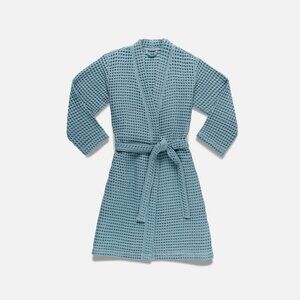 Brooklinen Dreamweave Waffle Robe M Storm NWT All Cotton Light fluffy absorbent!